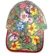 Gucci GG Supreme Flora Leather Cap