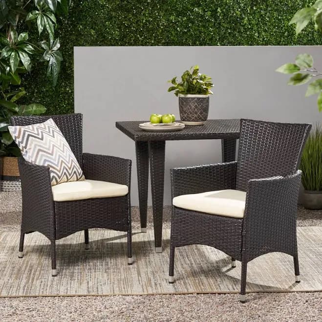 Boraam Resin Woven Patio Dining Chairs (Set of 2)