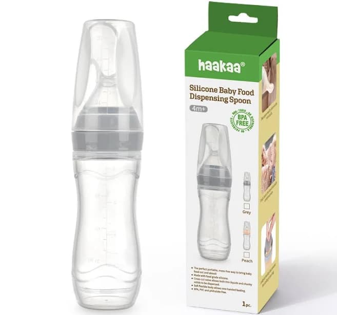 Haakaa Silicone Baby Food Dispensing Spoon with Cap