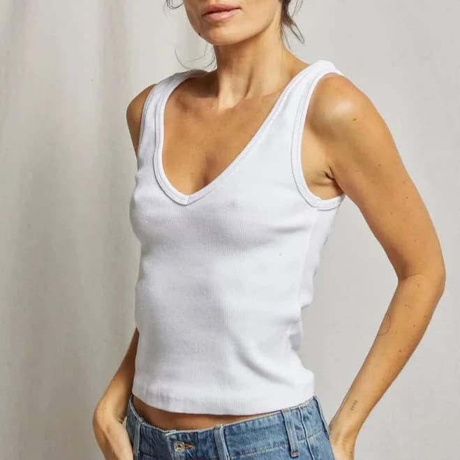 V-Neck Ribbed Tank