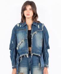 Plus Size Cropped Belted Denim Jacket perfect spring jacket