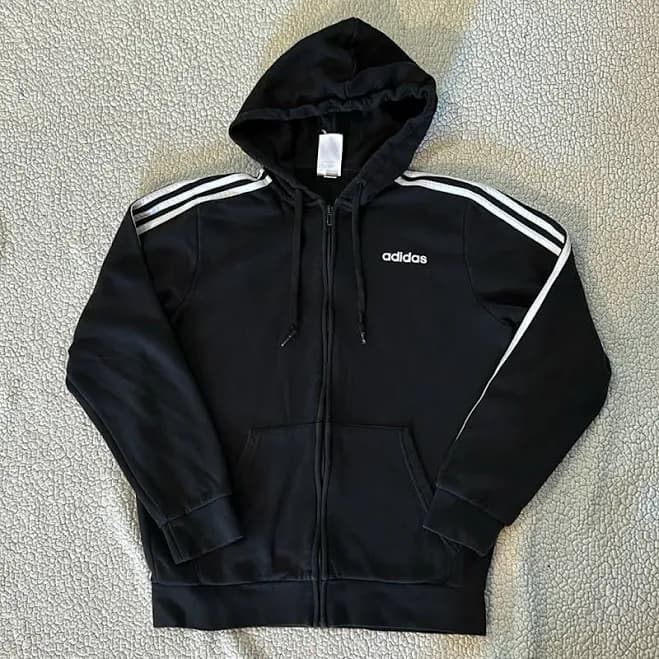Adidas Men's Essentials Fleece 3-Stripes Full-Zip Hoodie