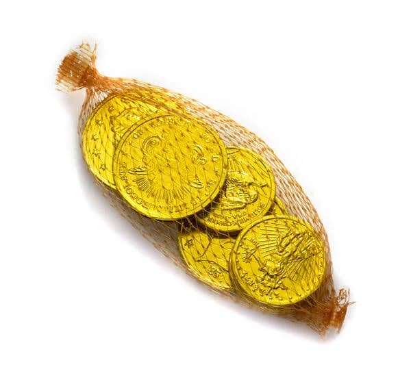 Gold Foil-Wrapped Milk Chocolate Coins
