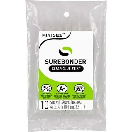 Surebonder All Purpose Clear 4-Inch Mini Size Hot Glue Sticks 10 Pack