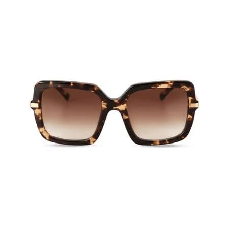 DIMA EYEWEAR Dima Deena Oversized Square Sunglasses, Tortoise Bio Acetate Frame with Gold Metal Temples & Brown Gradient Lenses, Women's, Size: One