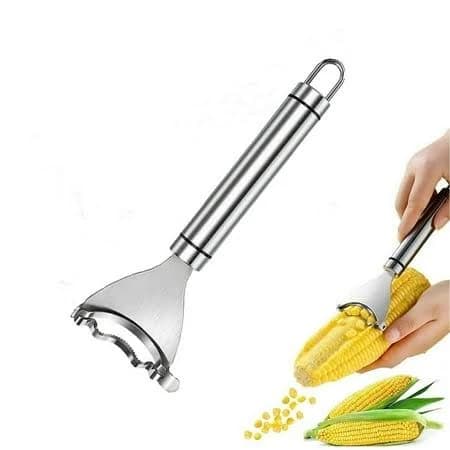 1pcs Corn Peeler,Corn Stripper Corn Cob Stripper Tool,Stainless Steel Corn Planer Cutter Thresher Peeler,Thresher Corn Cutter from the Cob, Silver