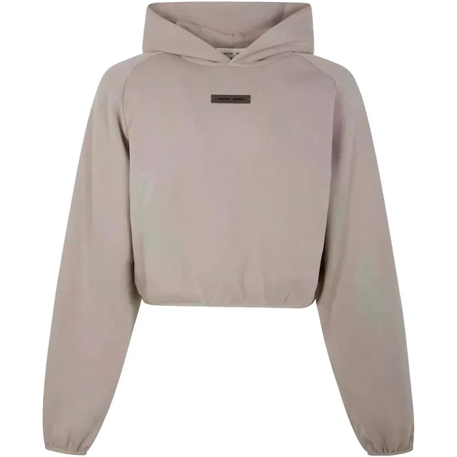 Fear Of God Cropped Women Hoodie - Neutrals