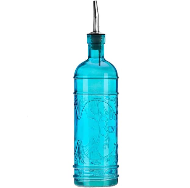 Couronne Co. Olive Branch Recycled Glass Oil or Vinegar Bottle with Pour Spout