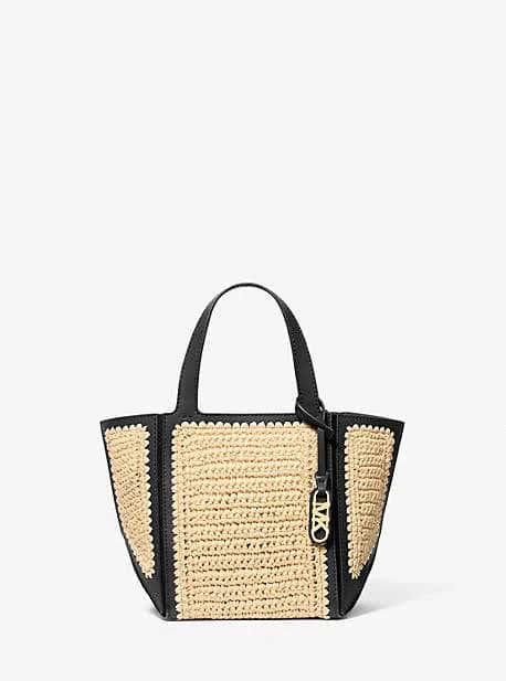 MICHAEL Michael Kors Women's Jordi Small Hand-Crocheted Straw Tote Bag
