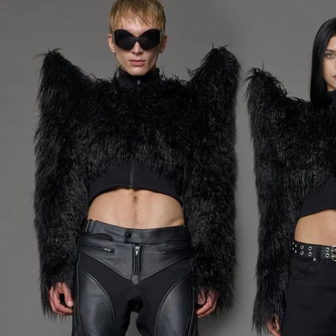 Doomsday Crop Faux Fur Jacket