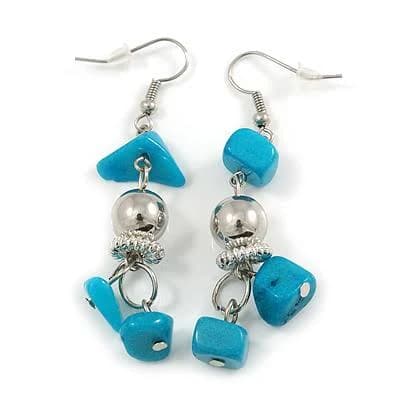 Turquoise Bead Drop Earrings