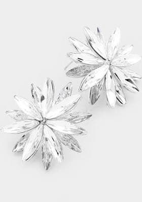 L&M Bling Crystal Flower Stud Earrings