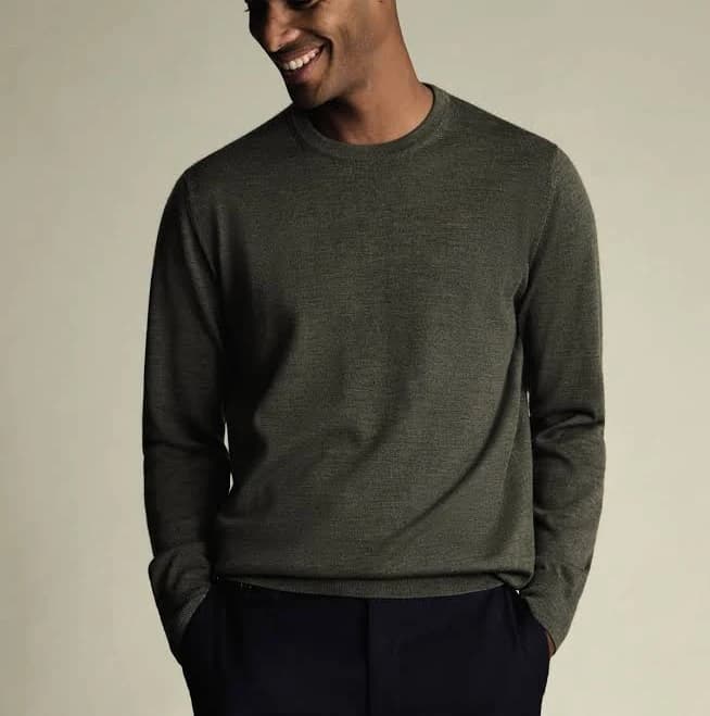 Charles Tyrwhitt Men's Pure Merino Wool Crew Neck Sweater