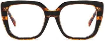 Amazon.com: bullabulling Retro Oversized Reading Glasses for Women Cat Eye Fashion Oprah Style Square Blue Light Blocking Computer Reader floral (black demi, 1, multiplier_x) : Health & Household