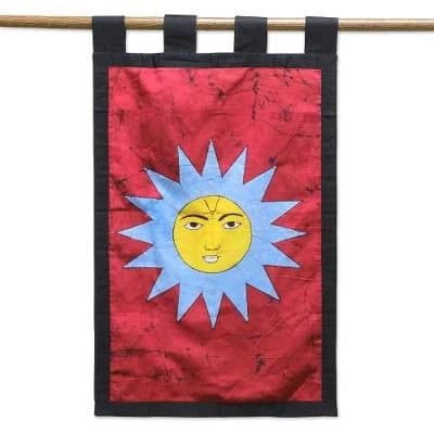 Artisan Crafted Batik Cotton Sun Wall Hanging