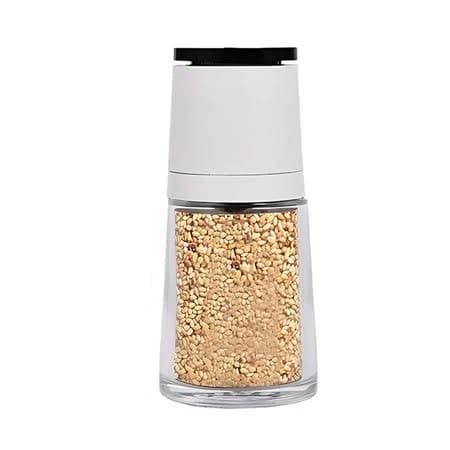 Manual Grips Glass Salt Pepper Grinder Seasoning Bottle (5.4 inch, 1pc), Size: One size, Black