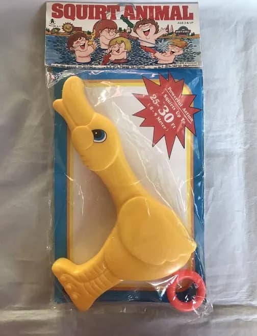 Vintage Duck Figure Animal Water Squirt Gun Made in Hong Kong