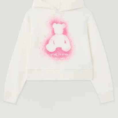 Palm Angels Spray Bear Fitted Hoodie