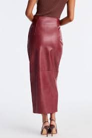 Not Asking Faux Leather Pencil Maxi Skirt - Burgundy | Fashion Nova