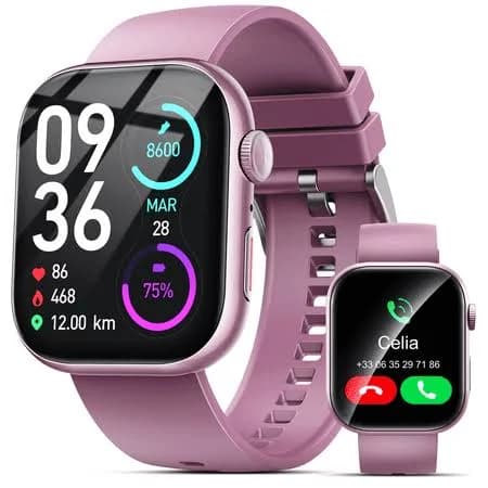 Smart Watch for Men Women, 2.01 inch HD Touchsreen, Bluetooth Calling, Ip68 Water-Resistance, 180+ Sports Modes, Health, Fitness & Sleep Tracker,