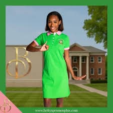 Alpha Kappa Alpha AKA Ivy Embroidered Polo Dress with Contrast Collar – Betty's Promos Plus, LLC
