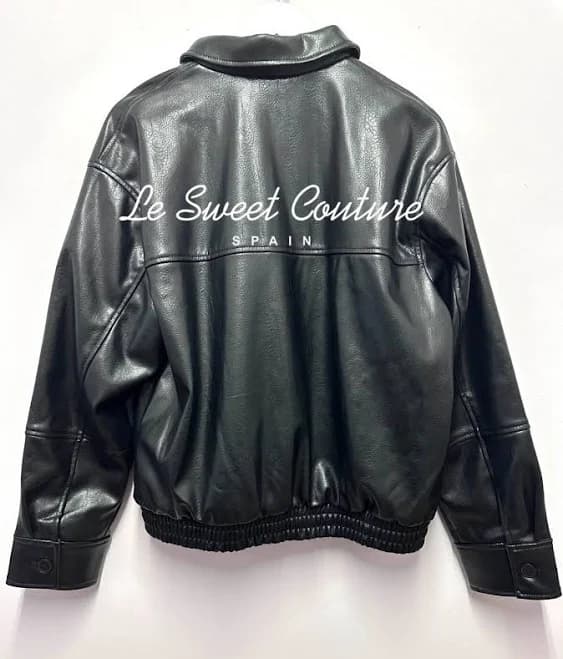 Zara Woman Fw24 Black Faux Leather Bomber Jacket All Sizes 4341/864