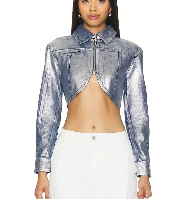 Superdown Uma Metallic Women Jacket - Silver
