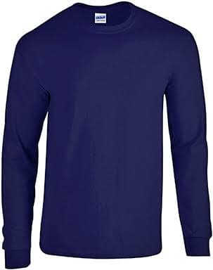 Adult Heavy Cotton 5.3 oz. Long-Sleeve T-Shirt L Indigo Blue