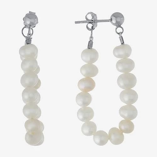 Sterling Silver Cultured Freshwater Pearl Drop Earrings