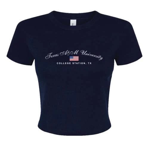 Script University Flag Baby Tee