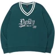 V-neck Daily Sweatshirt DARK GREEN (LO3TF625-046)