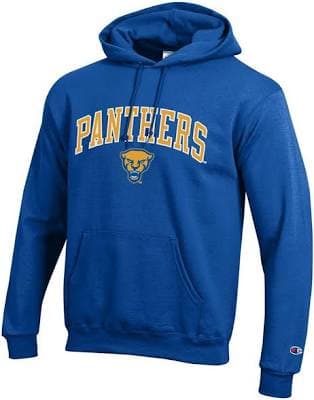 Champion Men's Pitt Panthers Arch Mascot Long Sleeve Hoodie