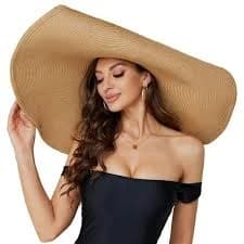 Handmade Straw Beach Hat with Wide Brim