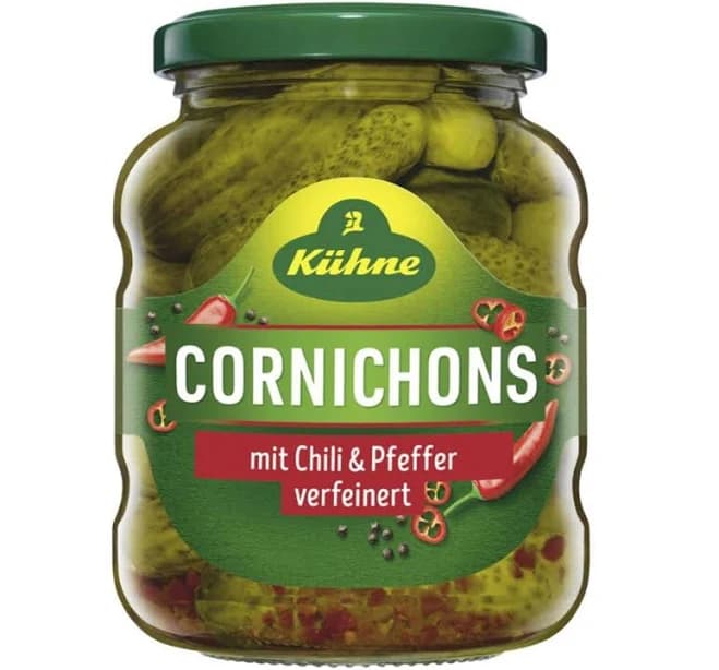 Kuehne Cornichons Hot 330g