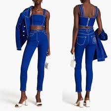 Balmain | Jeans | Balmain Royal Blue Embroidered High Waist Skinny Jeans | Poshmark