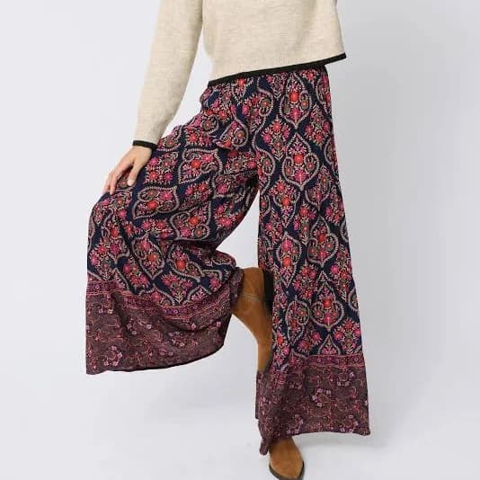 Patti Palazzo Pants with Willow Medallion