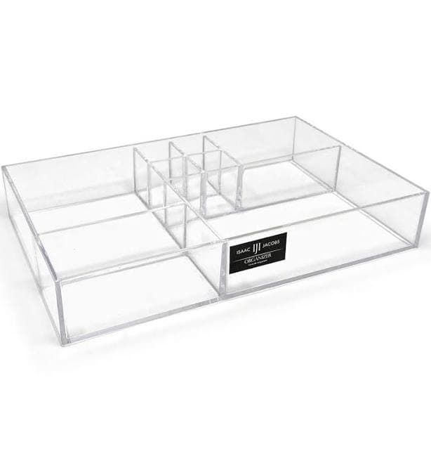 Isaac Jacobs 8-Compartment Clear Acrylic Drawer Organizer