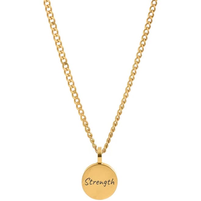 Sterling Silver Custom Engraving Thick Round Pendant Necklace