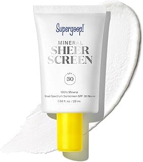 Mineral Sheerscreen SPF 30 PA+++, 0.68 fl oz - Mineral, Broad Spectrum Face Sunscreen + Primer + Helps Filter Blue Light - Satin Finish - For All Skin Types