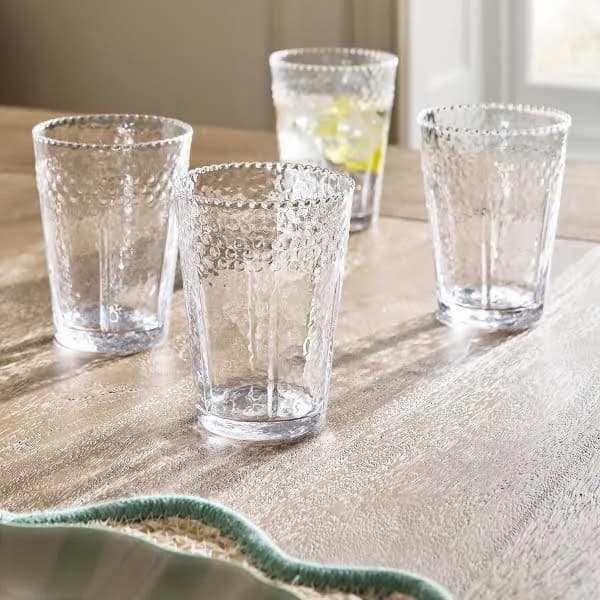 Unisex Next Set of 4 Clear Scallop Tumbler Glasses