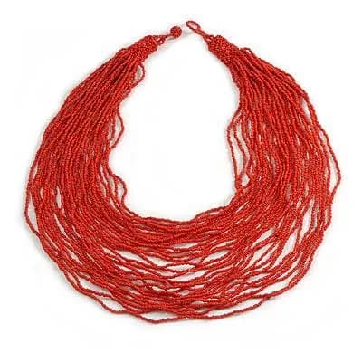 Chunky Glass Bead Bib Necklace