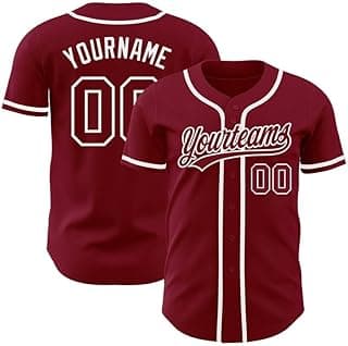 Custom Baseball Jersey Men Women Youth Kids, Maroon White Baseball Shirt Printed Stitched Name Number Logo Baseball Uniform