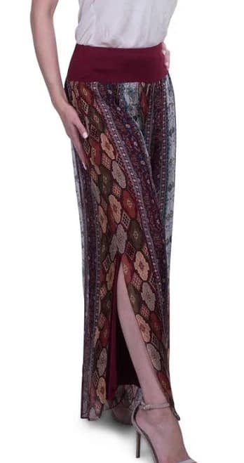 Jasmin Geometric Flower Slit Pants