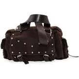 Chloé Studded Ollie Satchel Bag In Brown Suede
