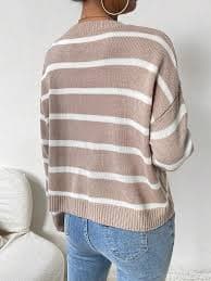 Amazon.com: Womens Sweaters 2024 Striped Pattern Drop Shoulder Round Neck Long Sleeve Pullover Sweater Tops Jumper : Clothing, Shoes & Jewelry