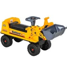 Qaba Kids Ride On Construction Front Loader Tractor Excavator Scooter with Controllable Digging Bucket Safe Fun Vehicle Toy for Toddlers Yellow