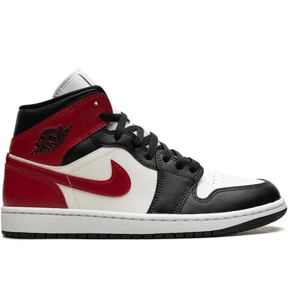 Jordan - Air Jordan 1 Mid "Black Toe" sneakers - women - Leather - 12 - White