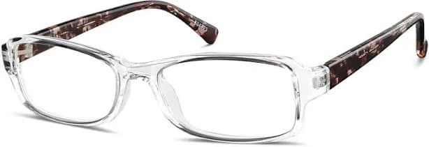 Rectangle Glasses Clear Plastic Full Rim Frame, Universal Bridge Fit, Custom Engraving, Blokz Blue Light Glasses, 834323