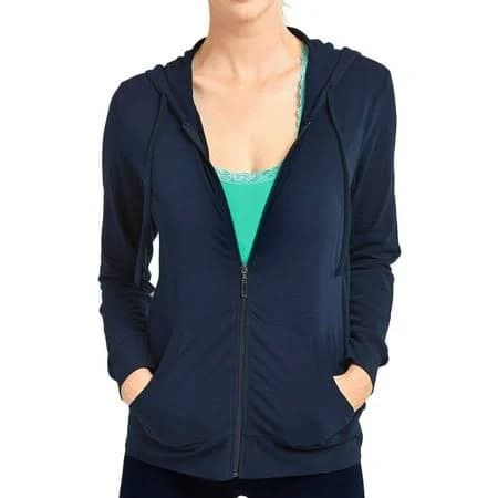 Dailywear Women's Long Sleeve Thin Cotton Full Zip Hoodie