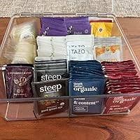 Amazon.com: mDesign Plastic Kitchen Organiser — Practical Storage Box with 12 Compartments and Hinged Lid — Pantry Storage Box with Lid for Tea, Coffee, Spices and Other Foodstuffs — Clear : Home & Kitchen